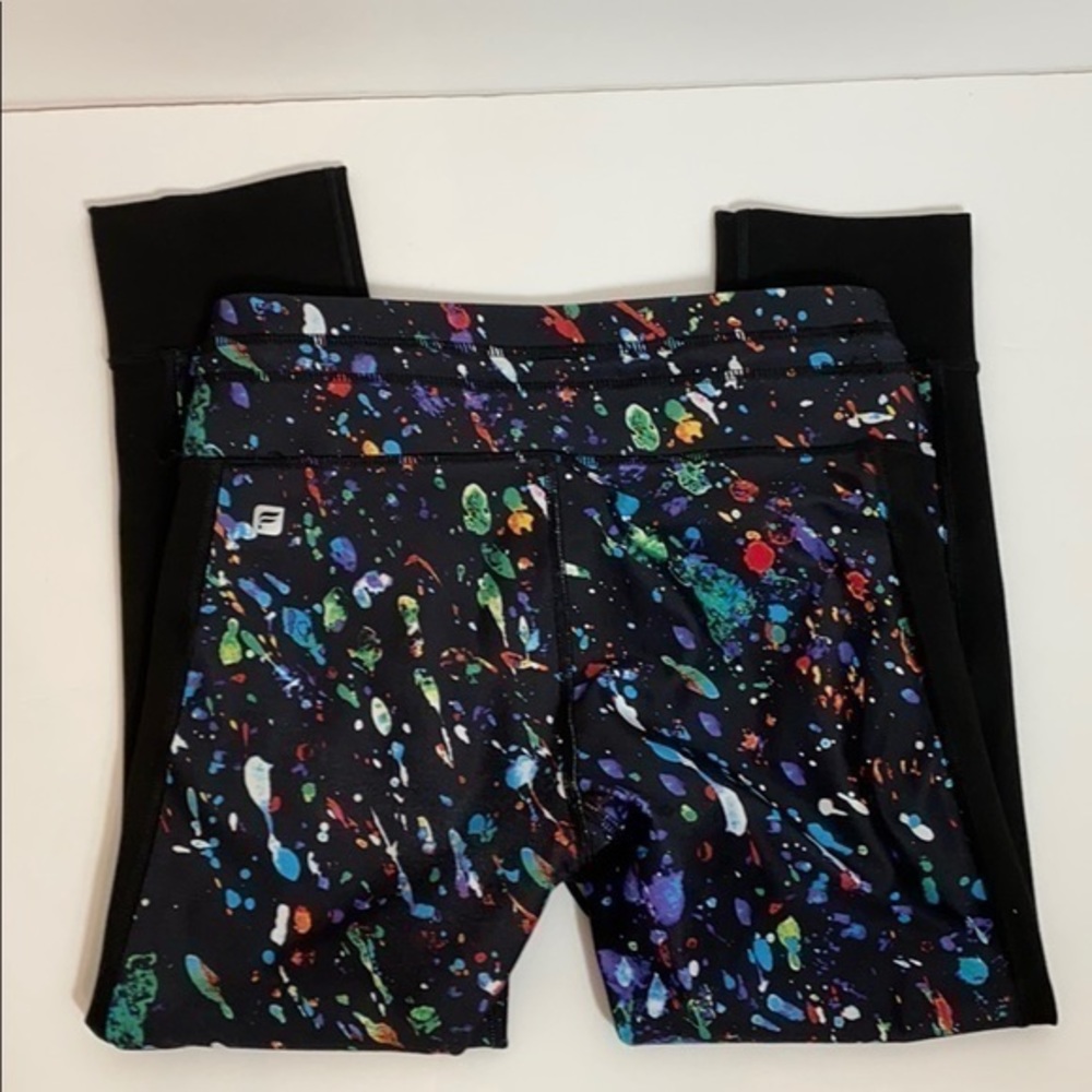 Fabletics Black Leggings with Color Splatter - Picture 5 of 6